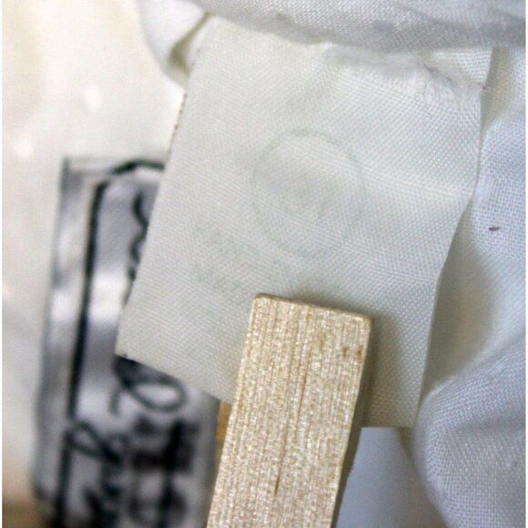 Vtg 90s Isabel Garreton Smocked White Dress 3T Dots Pleated Collar Pink Flowers - Picture 11 of 12